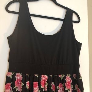 Floral Torrid Chiffon Skirt Knit Top Maxi Dress